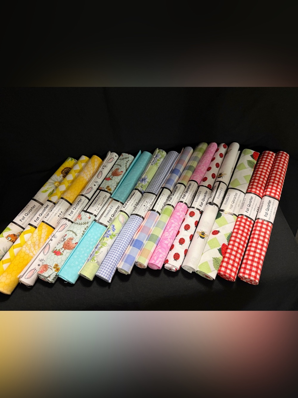 Assorted Pastel Cotton Fabric Fat Quarters - Multi-Color